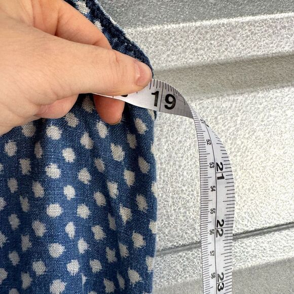 Anthropologie Hei Hei Romper Womens Size 4 Polka Dot Linen Pockets Chambray Boho - Picture 8 of 13